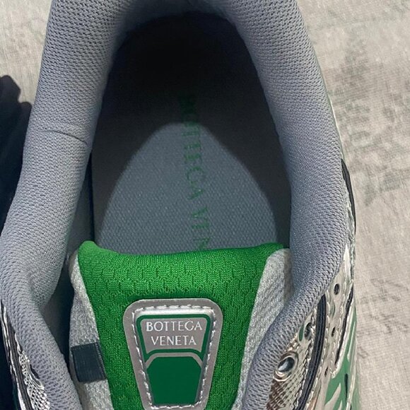 Bottega Veneta Green & Silver Sneakers - Picture 6 of 8